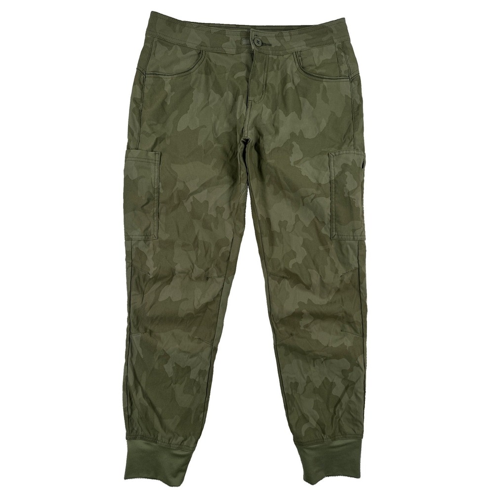 Prana Halle Jogger II Pants Women's 6 Regular Green Camouflage Lightweight